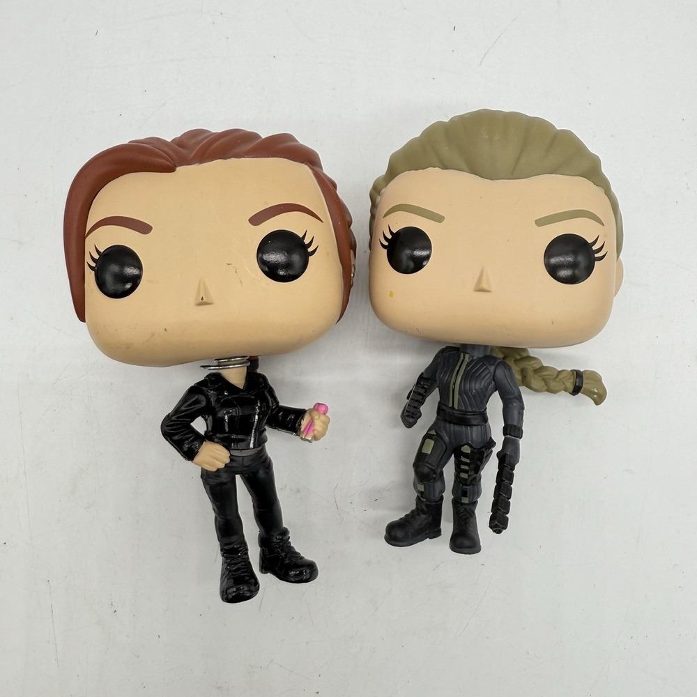 Funko Pop Marvel Yalena & Natasha Black Widow Lot Of 2 Bobble Head Needs Stand